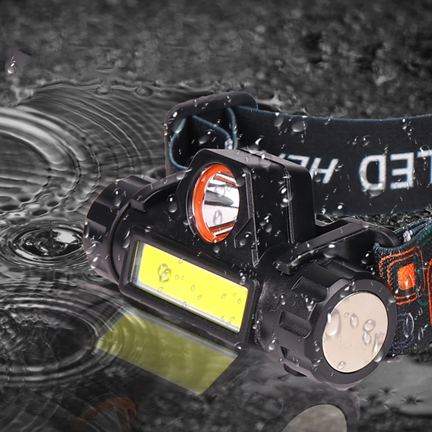 

Fishing Q5 Head Lamp Headlight Waterproof 2500lm Cob Led Built in Usb Rechargeable Working Light 5w flashlight rechargeable