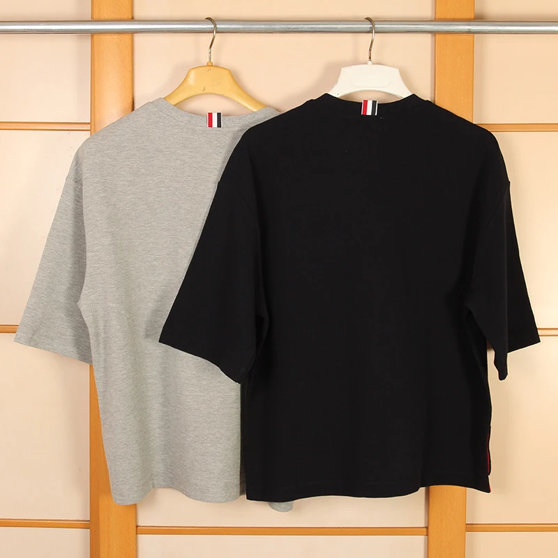 

TB Brand 2021 half sleeve loose T-Shirts Men summer Men's o-neck Hip Hop tees and tops Bat Cotton OS Style clothing male