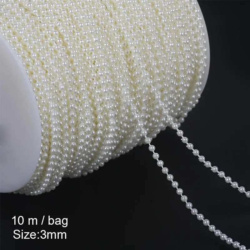 Мода 2-10 м/уп. многоразмерная цепочка из бисера DIY вечерние украшения ювелирных изделий Свадебные ABS ремесла аксессуары имитация жемчуга - Цвет: 1