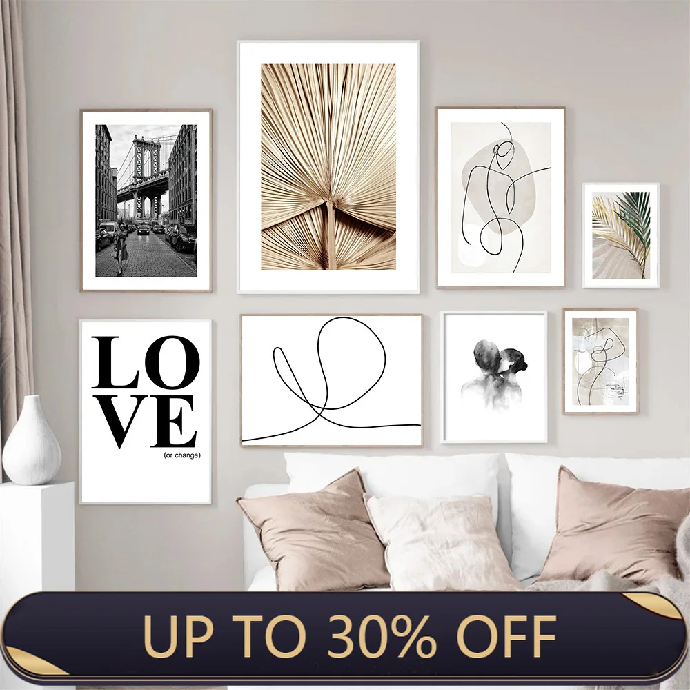 Настенный постер с изображением поцелуев пар Настенная картина абстрактными