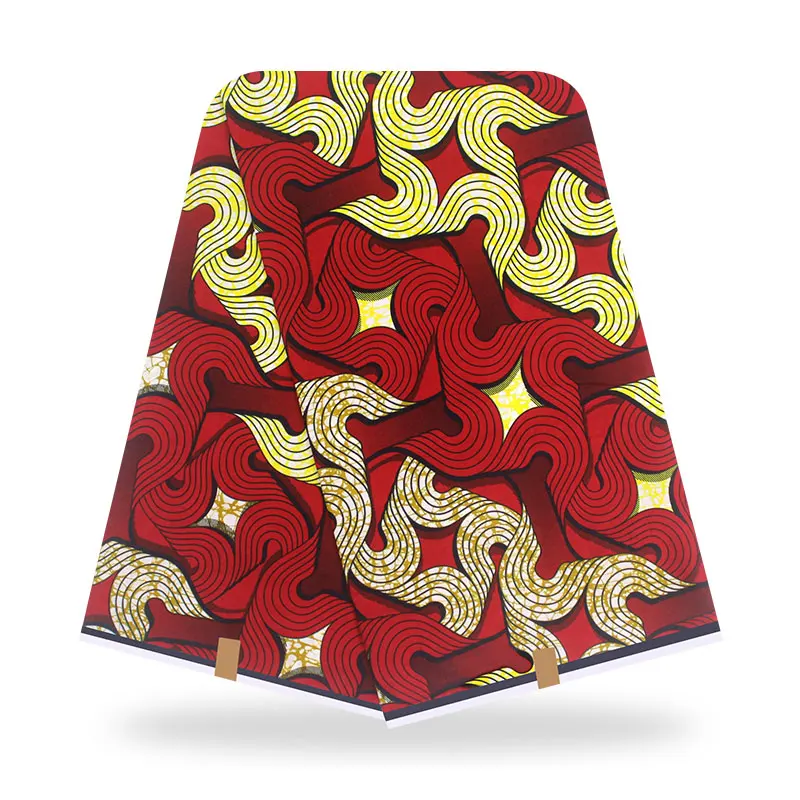 Высокое качество красные геометрические фигуры ткань Анкары Африканский