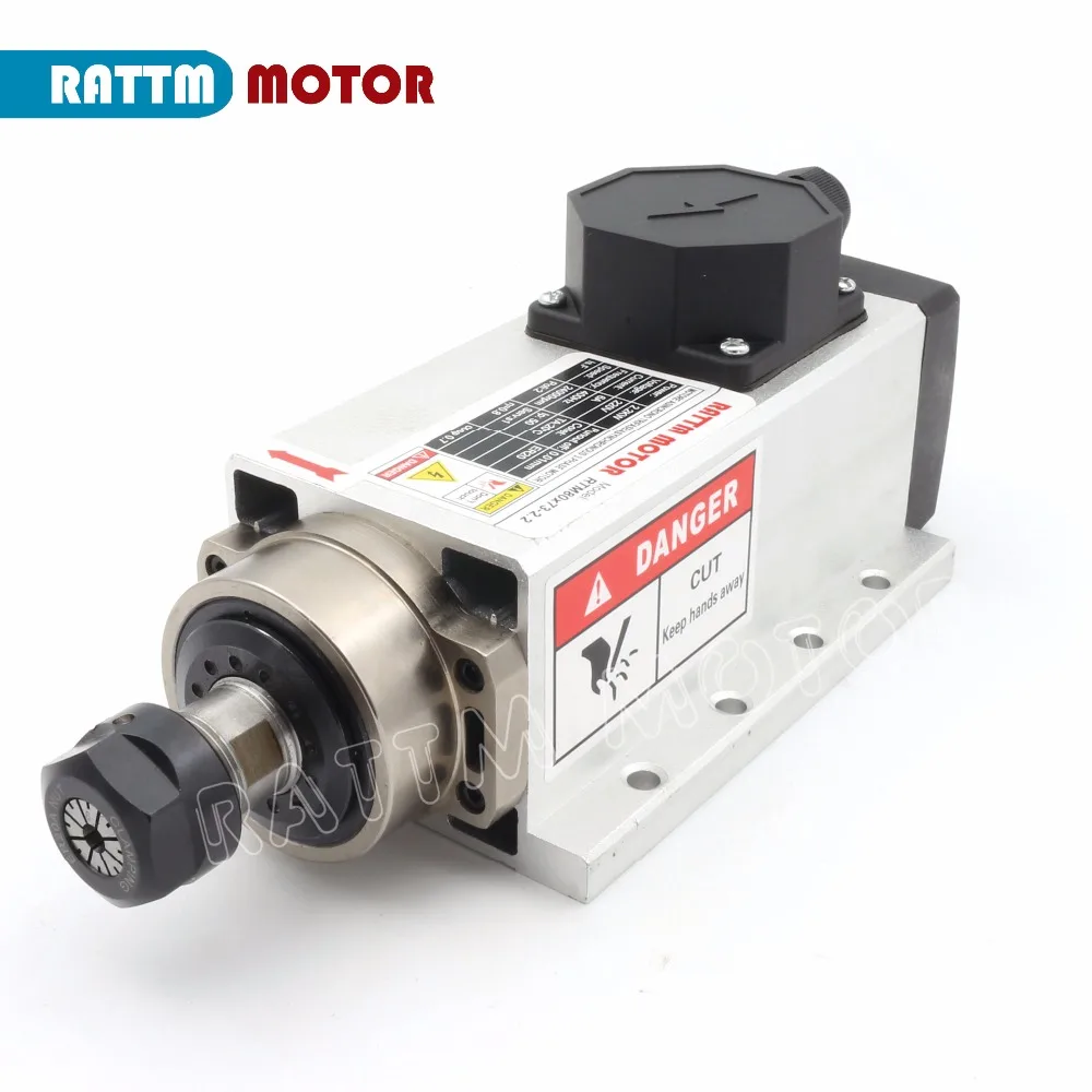 Квадратный качественный комплект электродвигателя шпинделя с воздушным