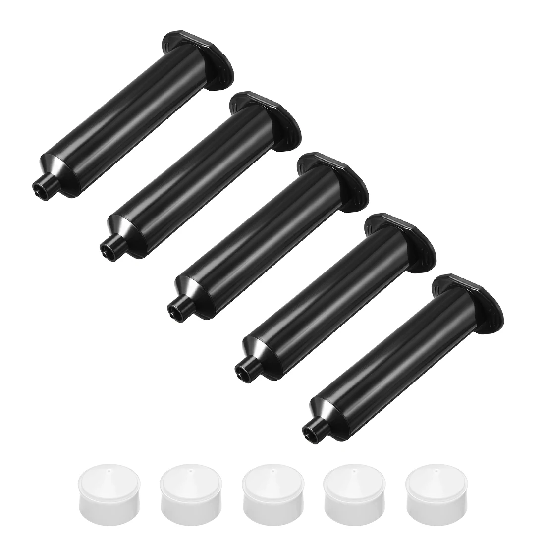 

uxcell 30CC Black Adhesive Syringes Tube Sleeve with Piston for Industrial, 5 Pcs