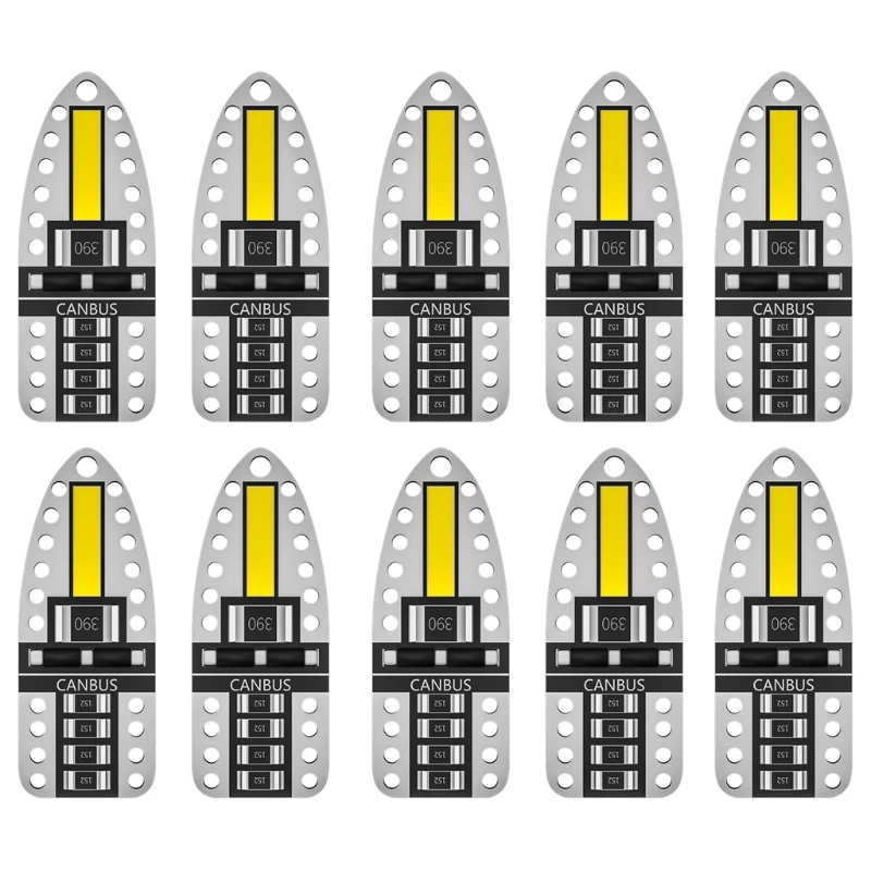 

2021 New 10Pcs T10 W5W LED Bulb Canbus LED Car Interior Light License Plate Signal Lamp