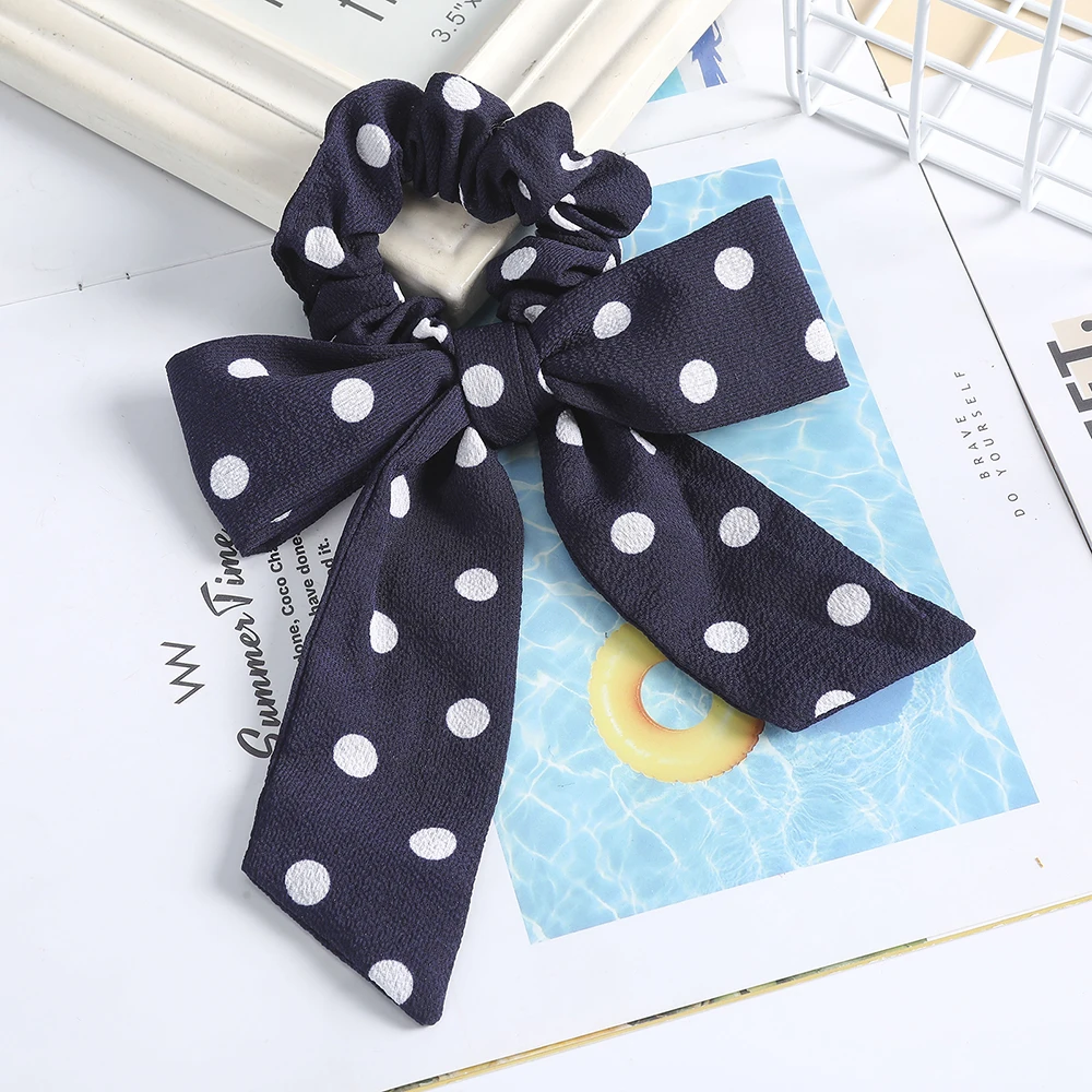 Женская резинка для волос AWAYT в богемном стиле с бантом однотонная хвоста