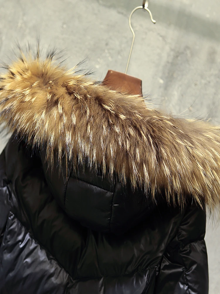 KMETRAM Women's Down Jacket Winter Coat Women Raccoon Fur Collar Female Korean Long Jackets Plus Size Parka MY4277 |