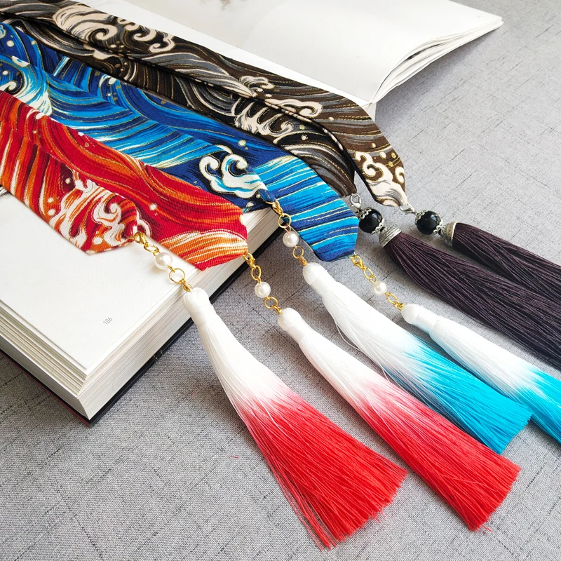 

Wind gradient with fringed hair accessories female Chinese wind waves bronzing costume Han Chinese clothing hair rope headdress