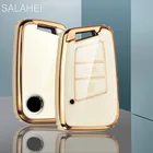 Чехол для автомобильного ключа, ТПУ, полный Чехол, брелок для ключей для Volkswagen VW Magotan Passat B8, Golf, Skoda Superb A7