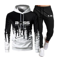 2021 brand 2 pieces sets tracksuit autumn men hooded sweatshirtpants pullover hoodie sportwear suit jogging ropa hombre casual