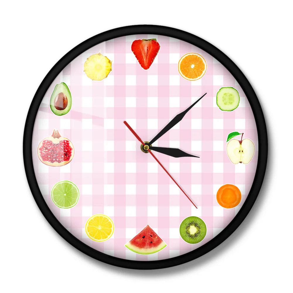12 различных видов настенные часы в виде фруктового дерева свежие фрукты ломтик