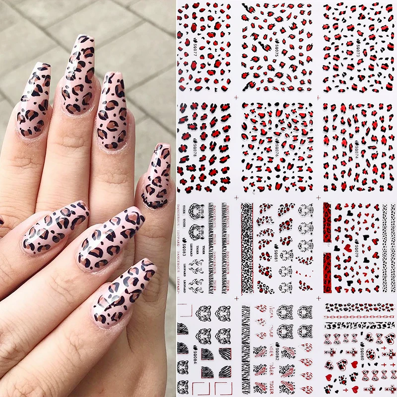 1 Sheet Nail Stickers Leopard Grain Series Mixed Patterns Decals Beautiful Transfer Sticker Art DIY Decoration |