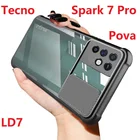 Армированный чехол для Tecno Pova LD7 Spark 7 Pro 7 P, Тонкий силиконовый чехол с держателем для слайд-камеры