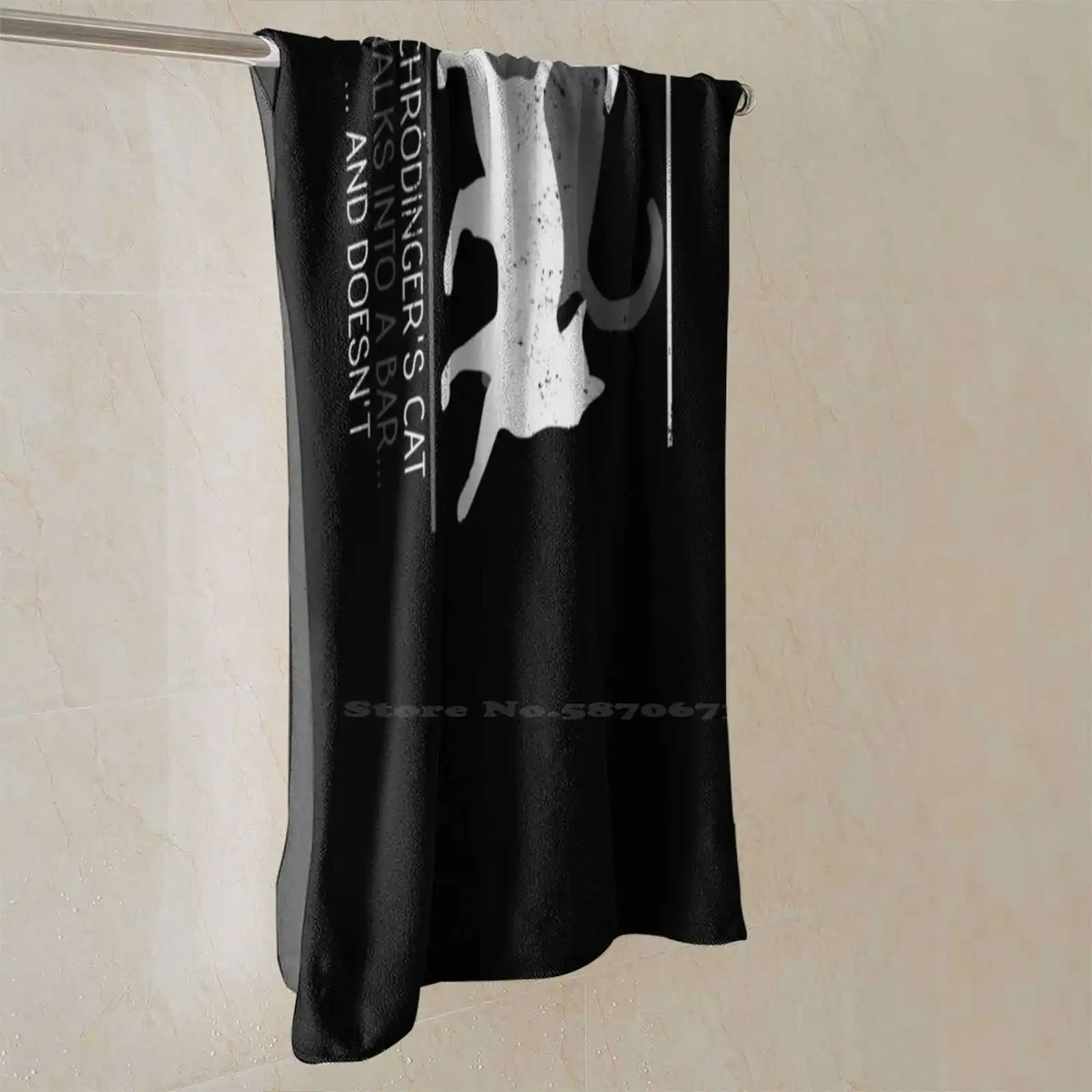 Schrödinger'S Cat Physics Print Washcloth Face Soft Towel Science Scientist Natural Nerd Geek Student | Дом и сад