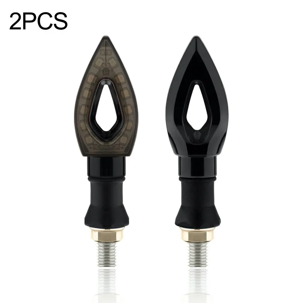 

2 Pcs Universal 12 LED Motorcycle Turn Signal Light Indicators Blinkers Flashers Lights Lamp Bulb Waterproof Amber Tail Light
