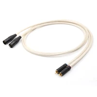 pair hight quality qed signature silver plated audio cable 2rca to xlr male plug connector hifi cable