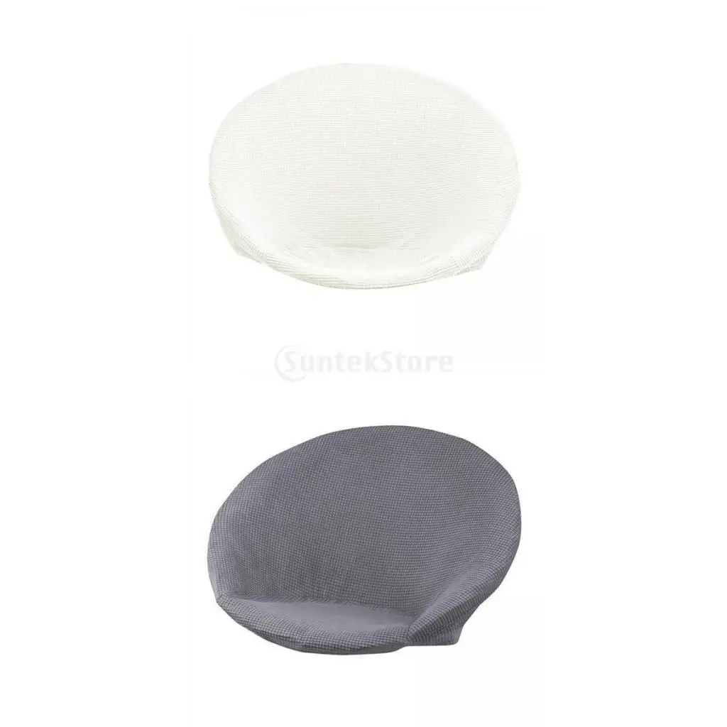

2x Jacquard Fabric Saucer Chair Slipcover Stretch Removable Moon Chair Cover