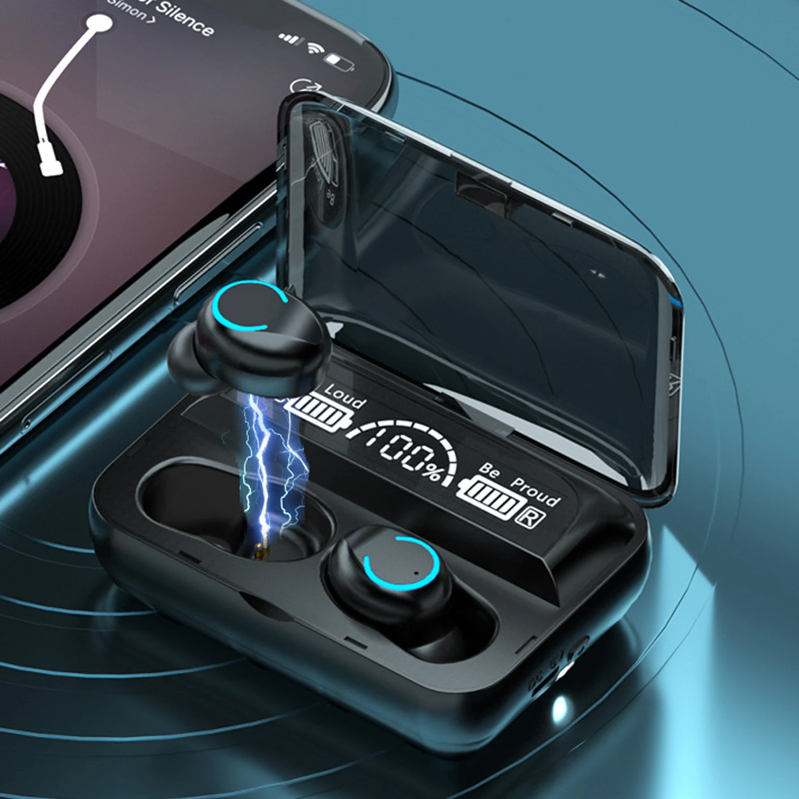 

Bluetooth 5.1 True Wireless Earbuds In Ear Touch Control LED Digital Display