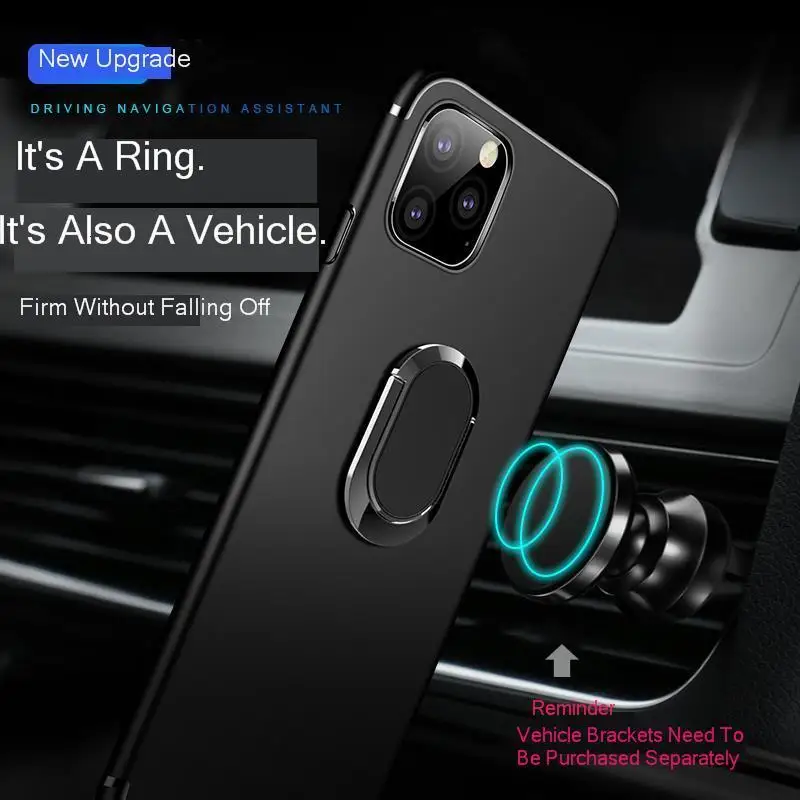Матовый чехол для iphone 11 11Pro Max XS XR с магнитным кольцом держателем из ТПУ Iphone 8 7 Plus X 6