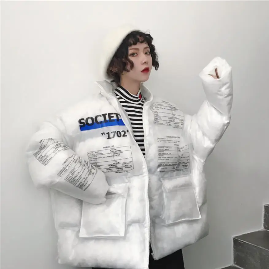 Прозрачное пальто в стиле хлеба из пвх и хлопка зимнее лыжное сидящей горной