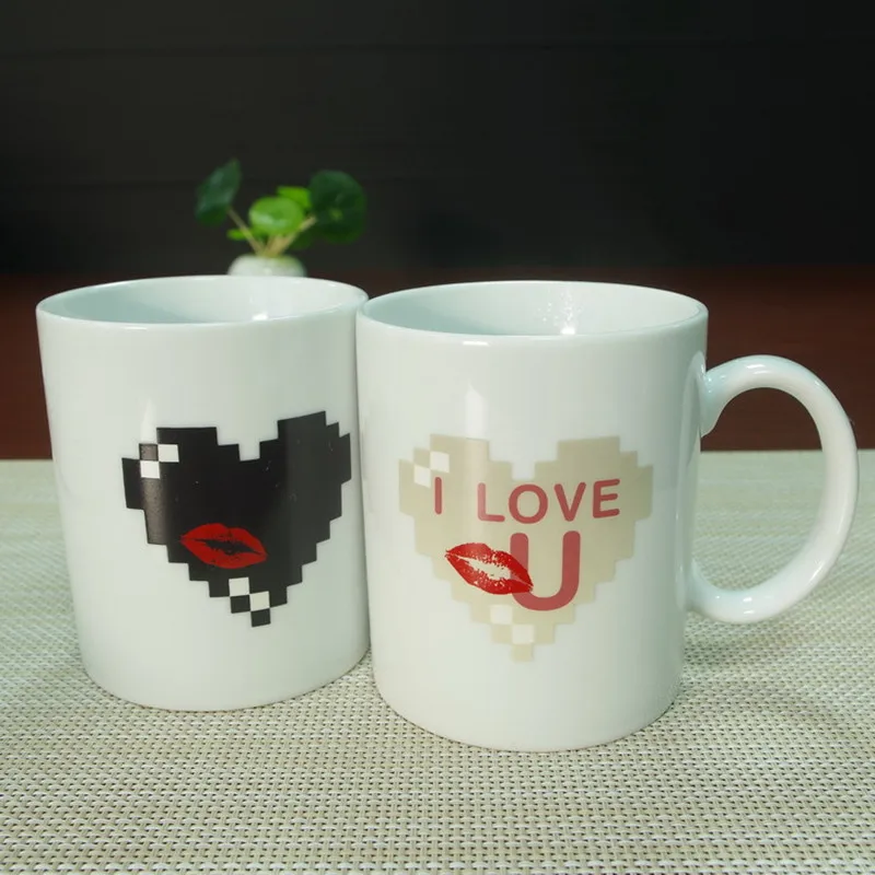 Креативная кружка с датчиком температуры губ меняющая цвет волшебная кофейная