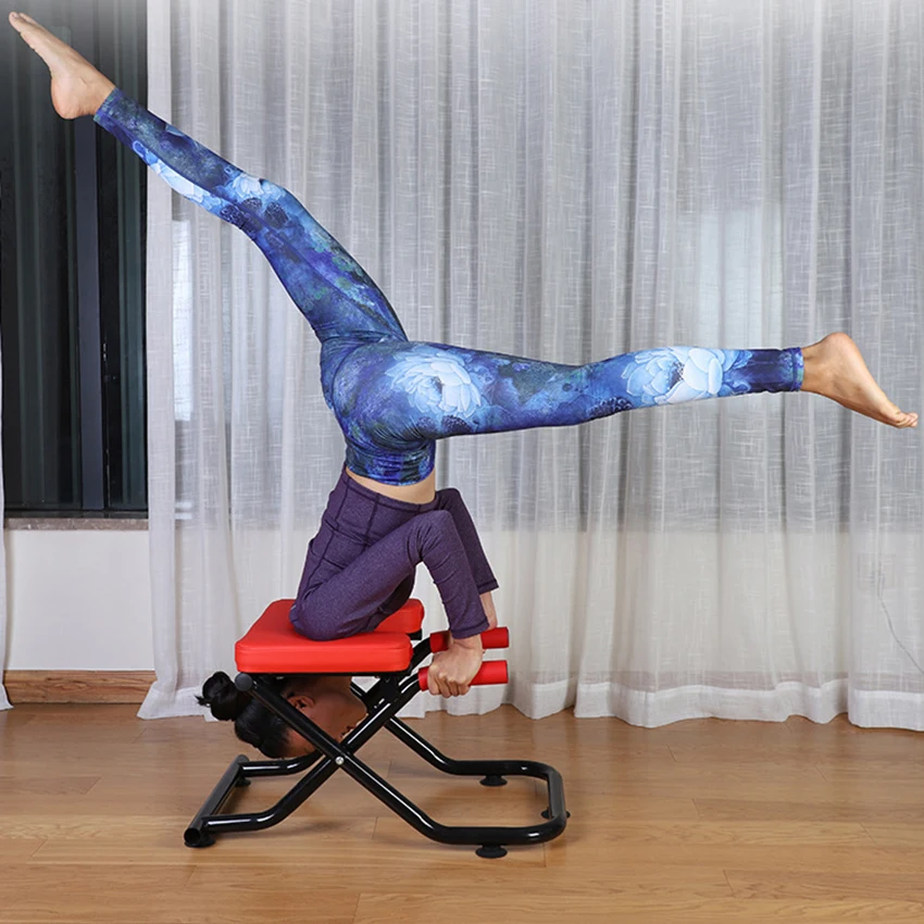 Yoga Auxiliary Inverted Stool Handstand Bench Training Exercise Chair Household Upside Down Workout Device Fitness Equipment