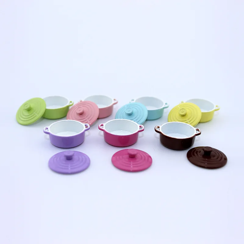 

Nordic color soup pot mini kitchenware model DIY hand-made crafts home miniature ornaments for dollhouse