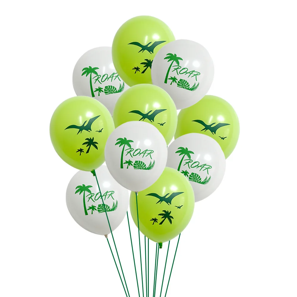 

Hot 12 size dinosaur latex balloon jungle birthday party decoration transparent sequined latex