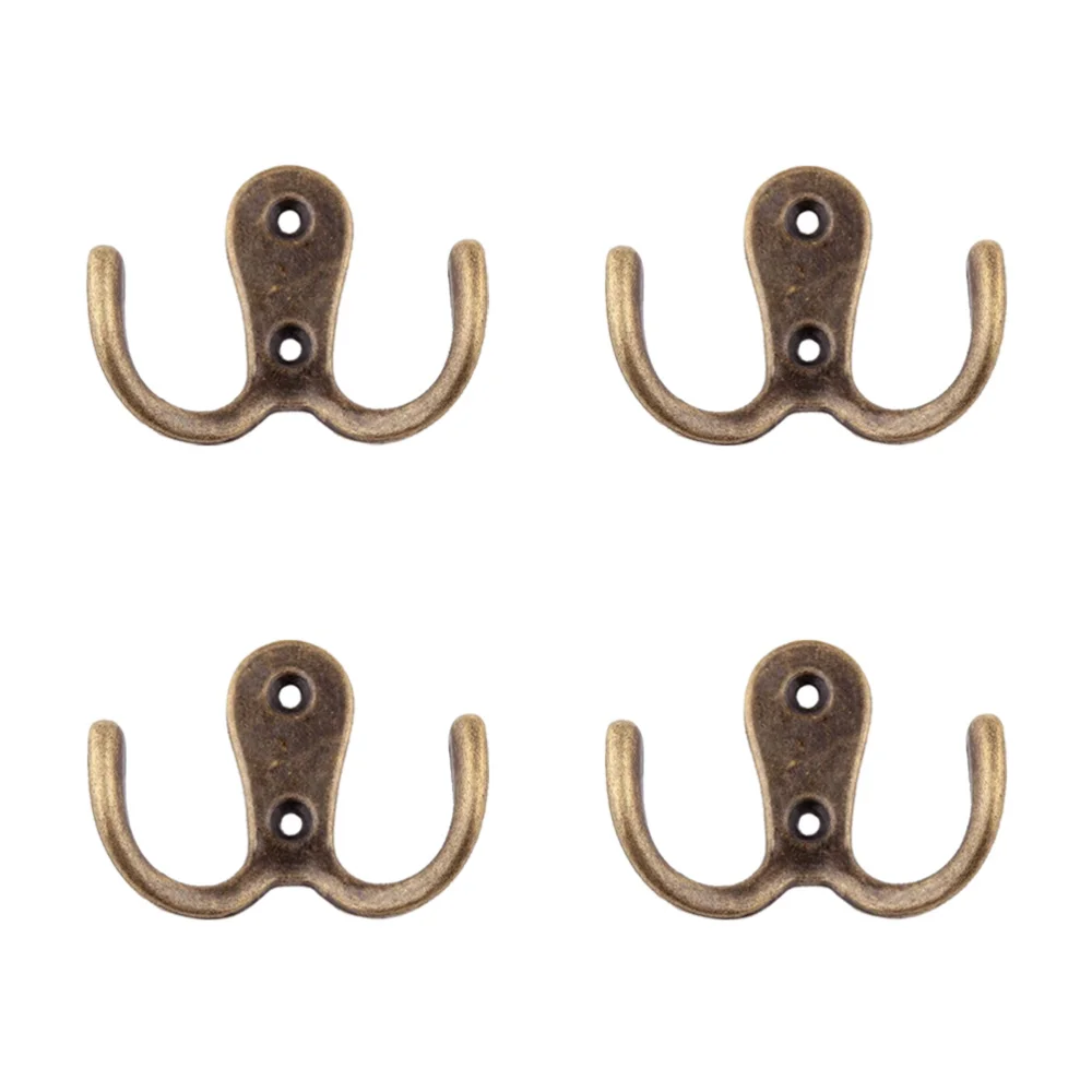 

10pcs 2-Pronged Coat Hooks Wall-mounted 2 Hole Towel Hanger for Coats Hats Clothing(Black)