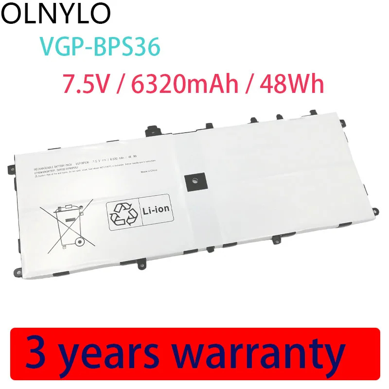 

6320mAh Original VGP-BPS36 Battery For Sony Vaio Duo 13 Convertible Touch 13.3" SVD13211CG SVD1323YCGW SVD132A14L SVD1321BPXB