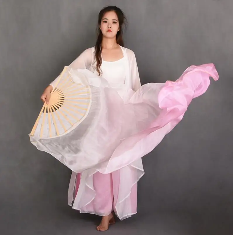 as picture New 4 Colors Gradient Belly Dance Silk Veil Kids Women Silk Dance Scarves Shawls Wraps 120cm 180cm Wholesale - Цвет: as picture