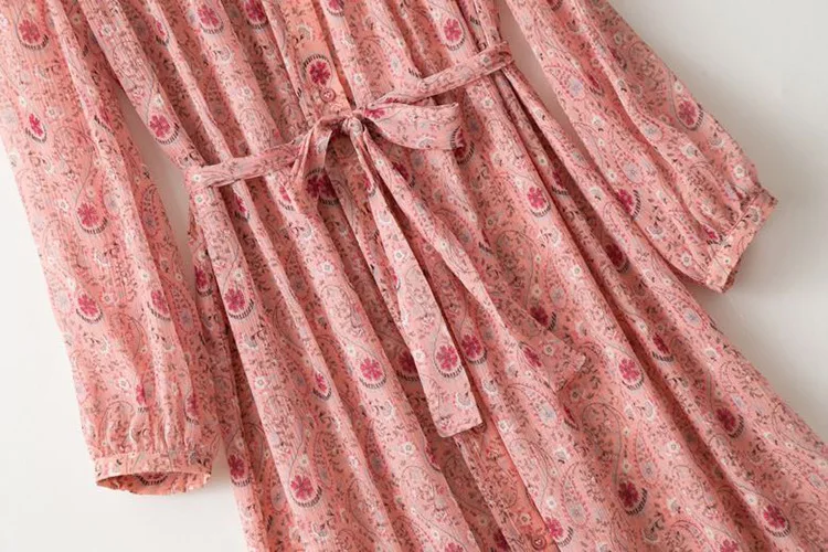 

Women Dress Spring/Summer 2021 New Dress Fashion Casual Sweet Cashew Flower Printed Silk Dress