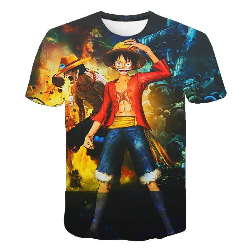 

Summer Creative One Pieces Ainme Men's Top Cloth Popular Comfortable 3D Manga Graphic Boy's Oversized T-Shirts Kid's Anime Top