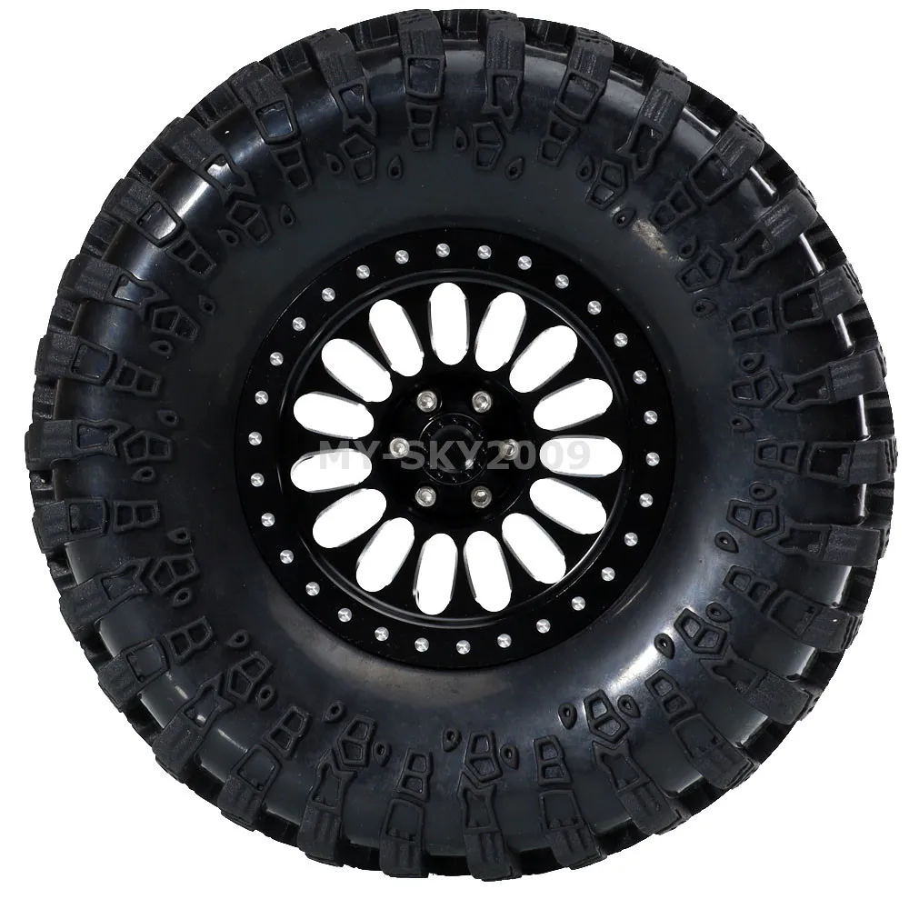 

4pcs 2.2" Aluminum Beadlock Wheel Hub Rim Tyre Tire For 1/10 RC Crawler Axial TRX-4 KM2