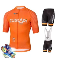 2021 cycling clothing new team euskadi orange cycling jersey bibs shorts suit ropa ciclismo men quick dry bicycling maillot wear