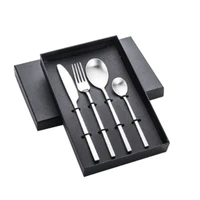 stainless steel gold plated painting tableware hotel tableware gift set