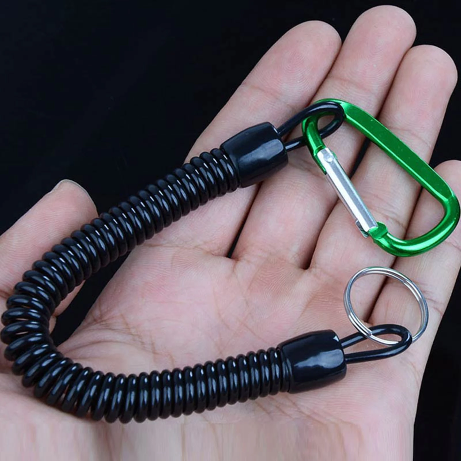 

5PCS Fishing Lanyard Spring Rope Carbon Telescopic Fishing Rope Safety Kayak Paddle Anti Lost Rope Tool Stretchable Spring