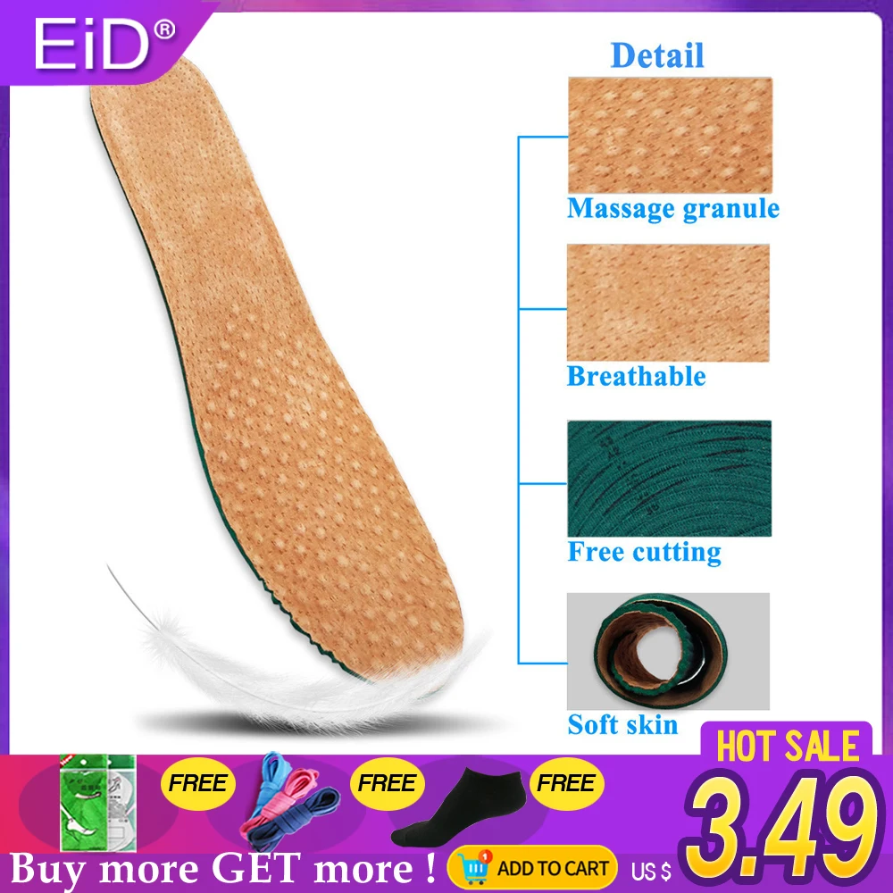 

EiD Ultra Thin Breathable Deodorant Leather Insoles Pigskin Instantly Absorb Sweat Replacement Inner Soles Shoes Insole Pads
