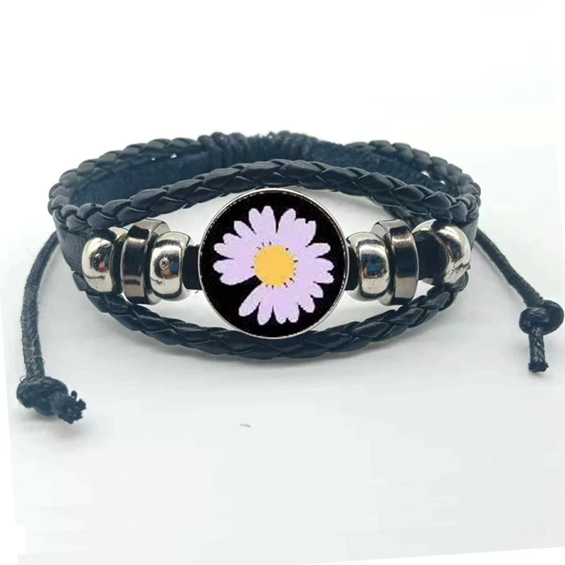 Новые товары классический стеклянный браслет с цветами Простой маргаритками