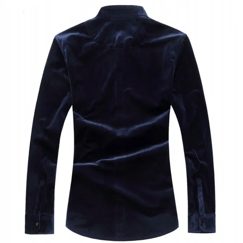 Зимние мужские вельветовые повседневные рубашки в Корейском стиле приталенные