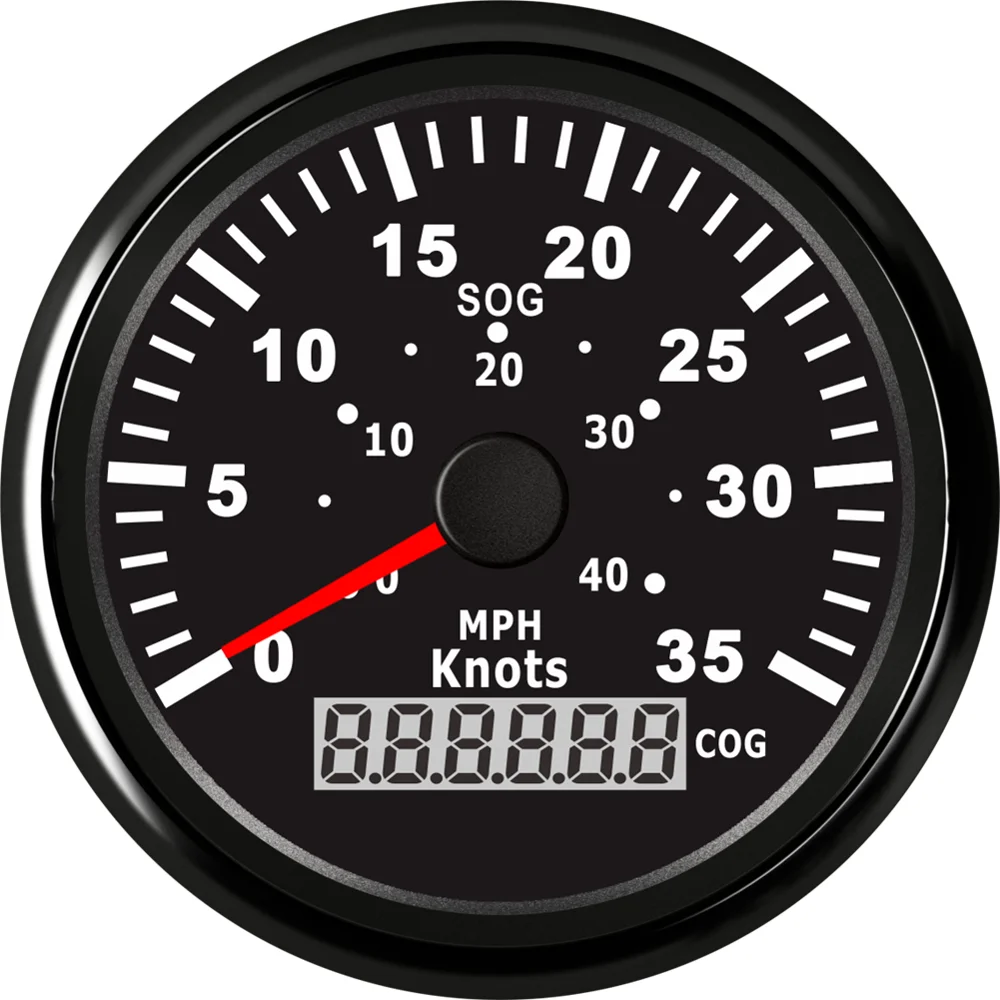 1 шт. 85 мм морские спидометры GPS Sog Cog манометры 0 35 узлов белые скорости Mileometers 40mph