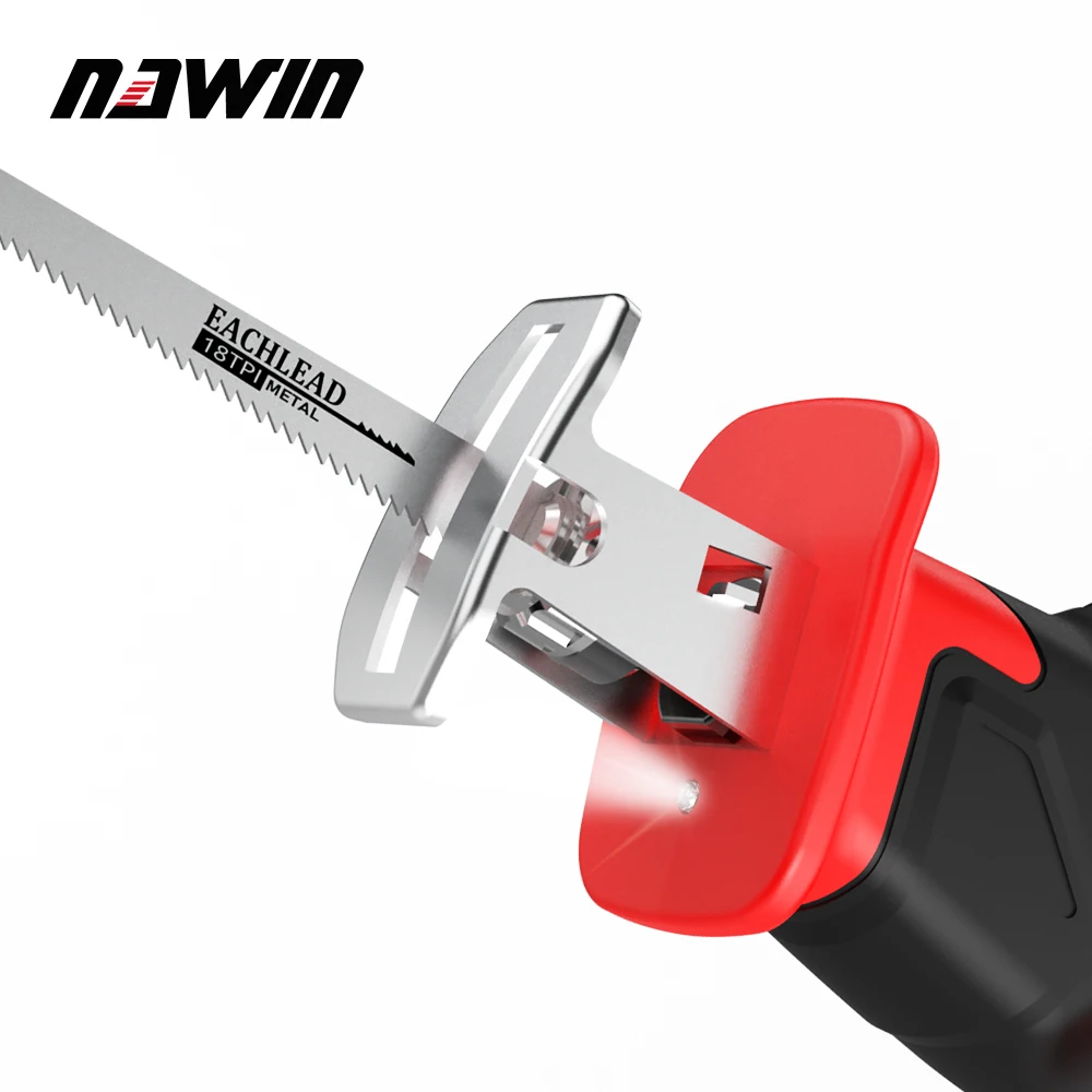 

NAWIN Reciprocating Saw Cordless Electric Saw for Wood Metal Plastic Cutting Machine Power Saws With Saw Blades For 20V Battery