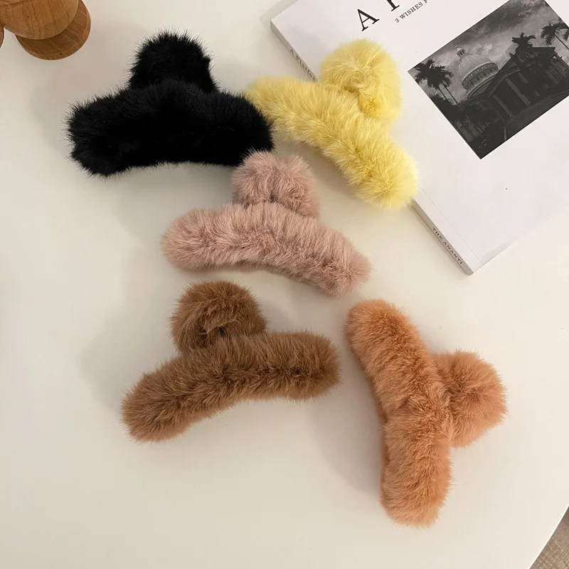 

Solid Color Hair Clips Plush Catch Clips Simplicity Fashionable Japanese Style Shark Clips Hair Accessories Hair Clips Sweet