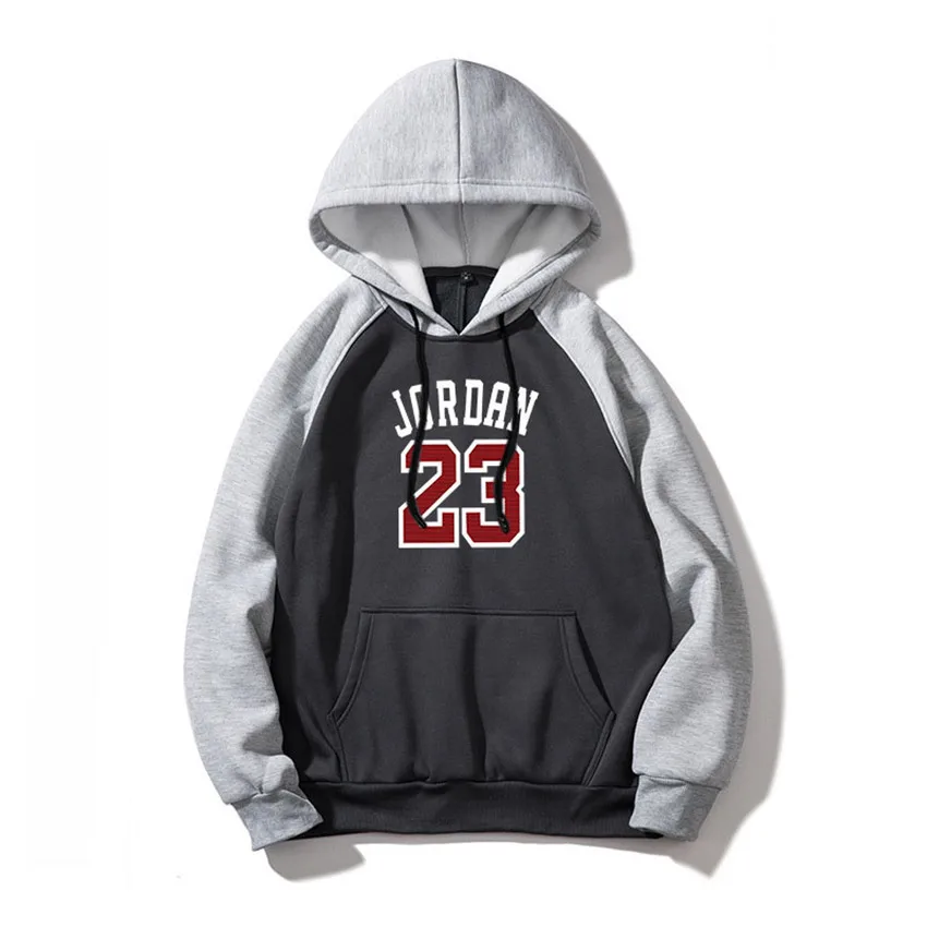 Dark gray 2 Хит, зимний мужской пуловер JORDAN 23 с буквенным принтом, толстовки с капюшоном, Брендовые мужские пальто, мужская повседневная Уличная одежда - Цвет: Dark gray 2