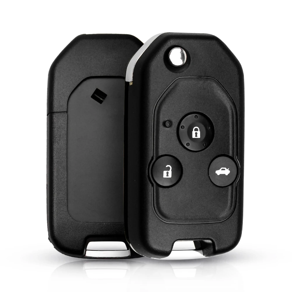 Modified Remote Car Key Shell Case for Honda Accord Civic 2006-2011 CRV 2018 Pilot Fit with Rubber Pad - KEYYOU image 2