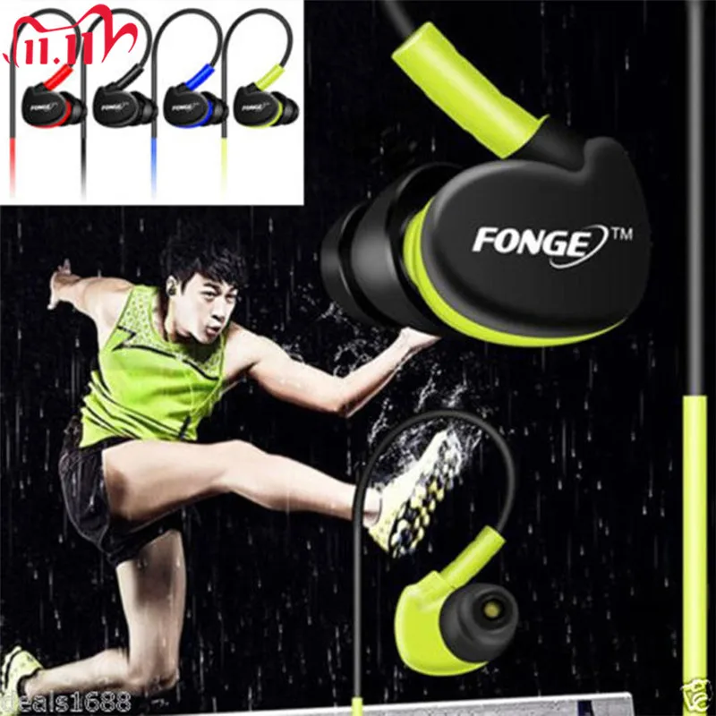 FONGE S500 стерео наушники спортивные для бега водонепроницаемые HIFI бас гарнитура с