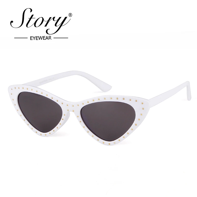 Ретро Красный Солнцезащитные очки кошачий глаз Для женщин Брендовая