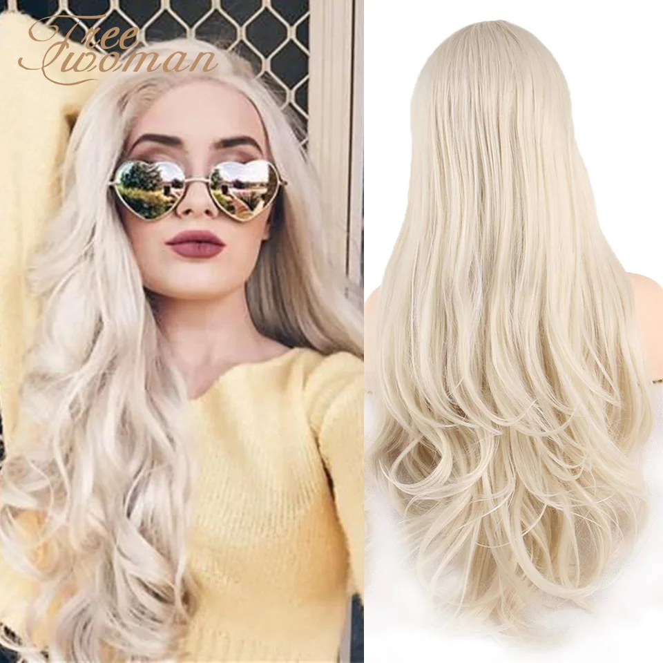 Парики из синтетического кружева для женщин волнистые искусственные волосы