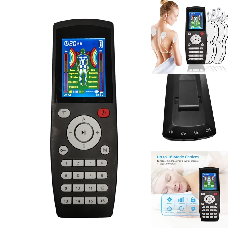 

16 режимов, десятки единиц, 4 выходных устройства, импульсная терапия, физиотерапевтическое устройство