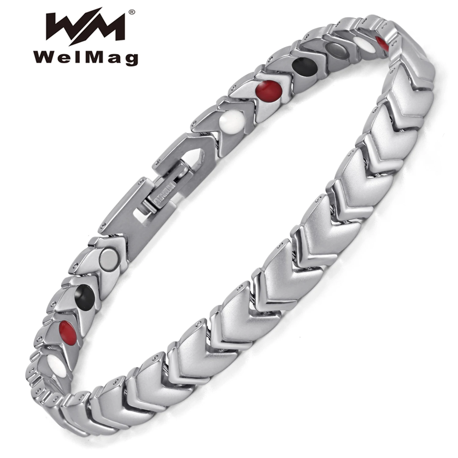 Welmag Titanium Healing Power Charm Bracelet Bangles For Women Jewelry Arrow Style  With 4 Elements Magnetic Couples Accessories