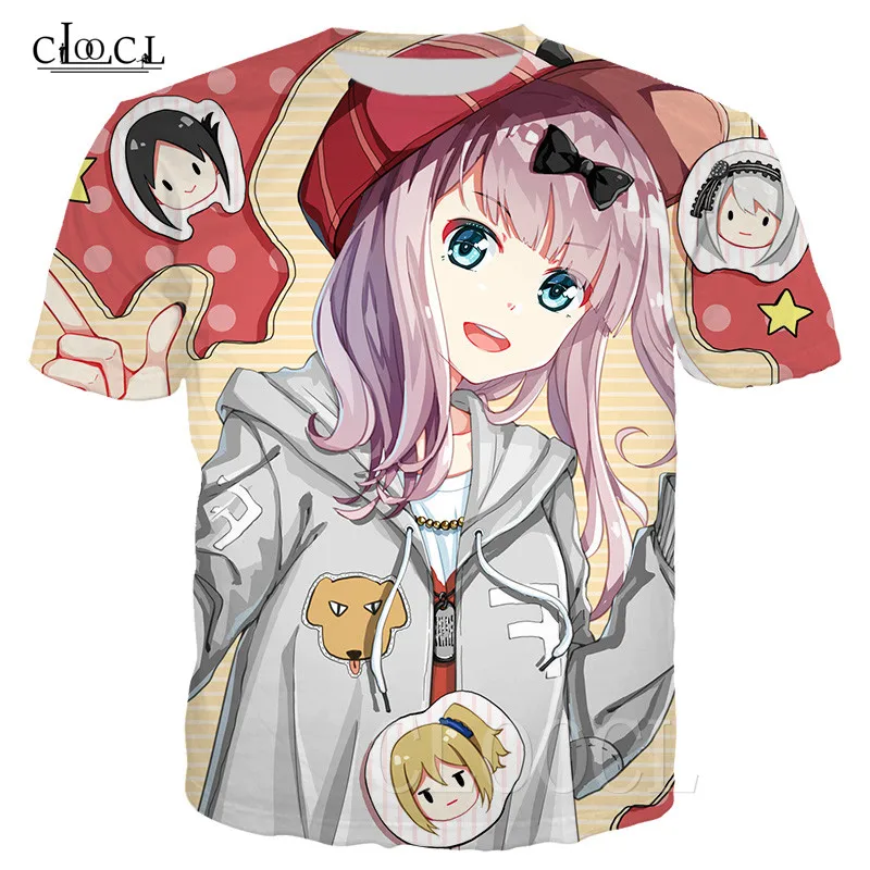 Fujiwara тика Аниме футболки мужские и женские Спортивные Топы И Футболки Кагуя Sama 3D